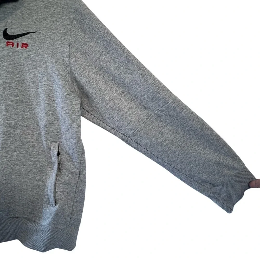 Nike Air Kids‎ Full Zip Hoodie Heather Gray Black Stripe Sweatshirt XL